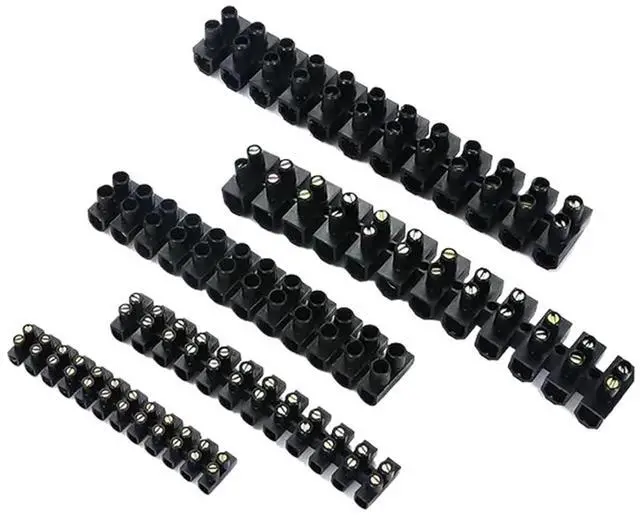 Main image of HFHYDZSW Plastic Terminal Block Wire Connector 10A 20A 30A 60ADual Row 12 Positions Screw Terminal Block Cable Connector Electric Barrier(10pcs,Panel Connector_20A)