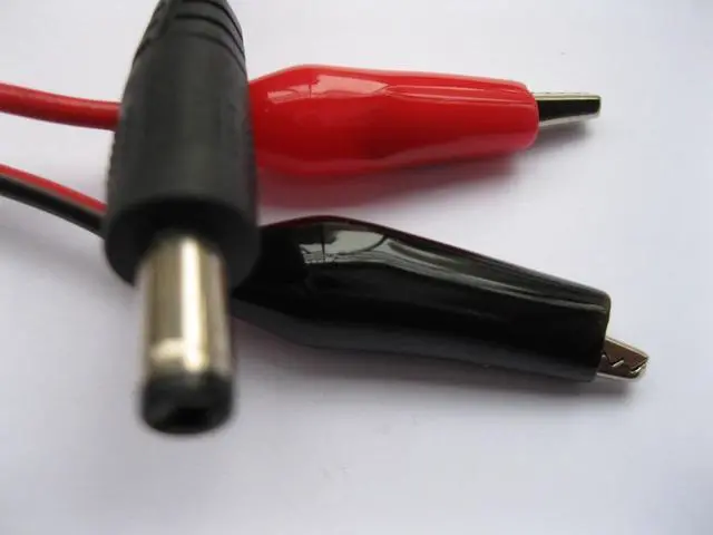 Alt view image 3 of 3 - Skywalking 30 Pcs DC Power 5.5 x 2.1mm Male Plug Connector to Dual Alligator Clip Cable 25cm