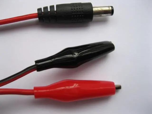 Alt view image 2 of 3 - Skywalking 30 Pcs DC Power 5.5 x 2.1mm Male Plug Connector to Dual Alligator Clip Cable 25cm