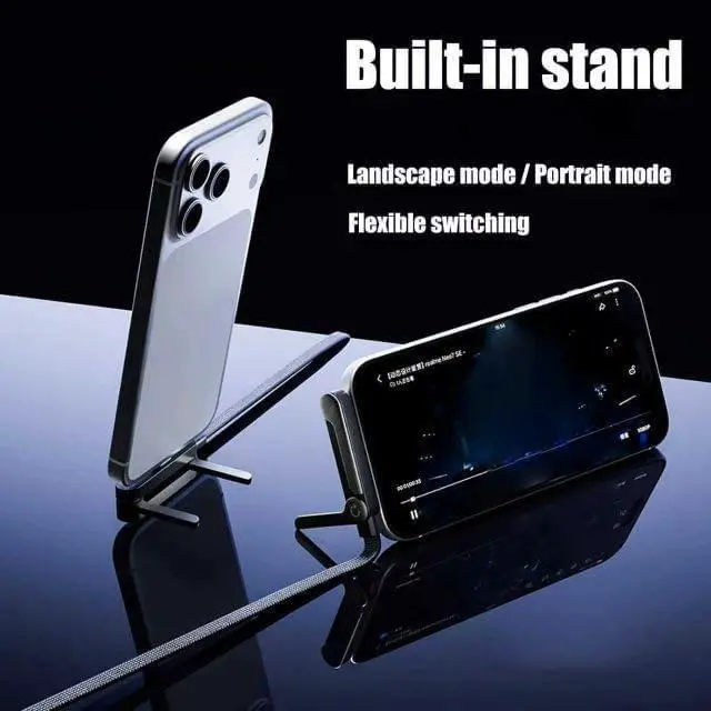 Alt view image 3 of 3 - 5ft 240W 2-in-1 Fast Charging USB-C Cable with Built-in Foldable Phone Stand Durable Braided Right-Angle Type-C Charger for Hands-Free Viewing (2-Pack)