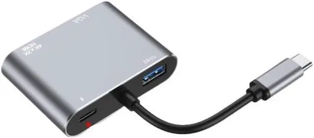 Alt view image 5 of 5 - USB C to HDMI-Compatible VGA t2y>pe-c Digital AV Multiport Adapter 3 Converter to 4K 1080P Fast(2-in-1)