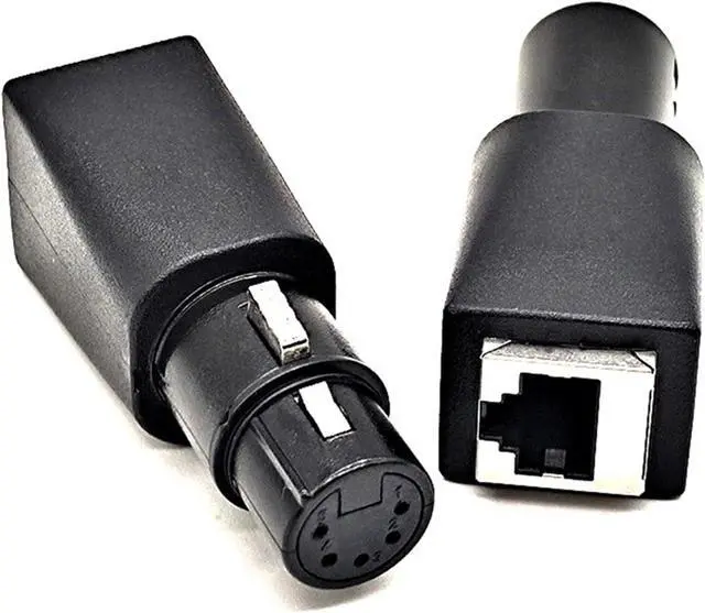 Alt view image 3 of 7 - 5Pair to RJ45 Connector RJ45 Ethernet to 5 Pin XLR Female & Male Adapter for Audio Video