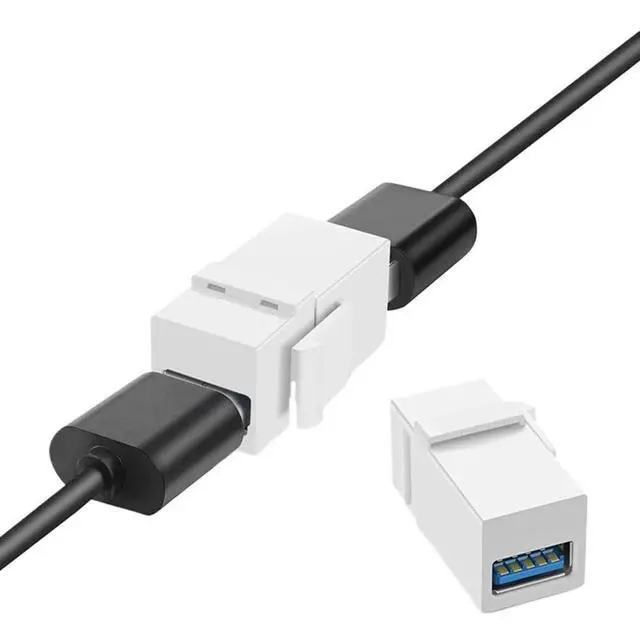 Alt view image 4 of 6 - 5-1PCS USB 3.0 Keystone Ja1ck Inserts USB Female to Female Adapter Right Angle Coupler Connector(White 2PCS)