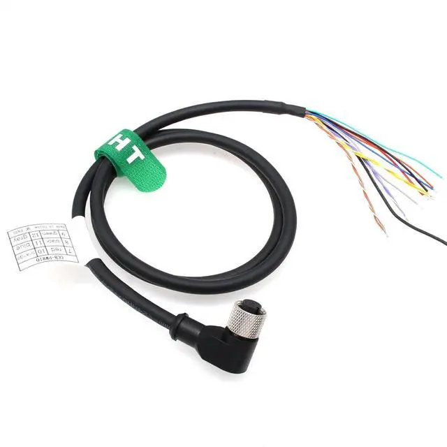 Alt view image 7 of 7 - 24V Power IO Trigger Cable M12 A-Coded 12 Pin Female Right Angle to Flying Lead for Cognex in-Sight 7000 9000 Omron Baumer Sensor Camera Reader Automation 2m