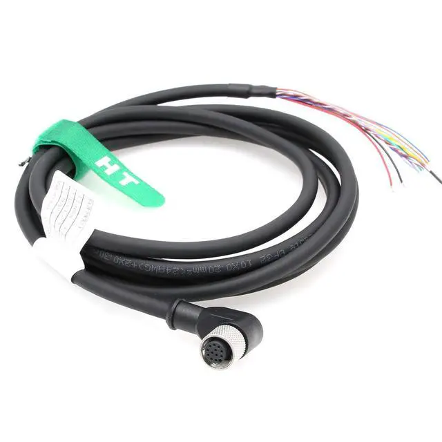 Alt view image 3 of 7 - 24V Power IO Trigger Cable M12 A-Coded 12 Pin Female Right Angle to Flying Lead for Cognex in-Sight 7000 9000 Omron Baumer Sensor Camera Reader Automation 2m