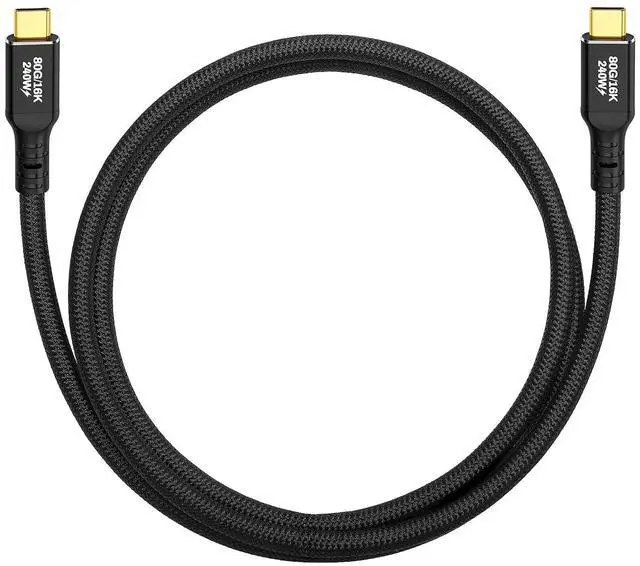 Main image of USB Type-C to USB-C Braided Cable, 120Gbps Data, 240W Fast Charging, 8K for eGPU MacBook Pro/Max/Air ROG Alienware ThinkPad MSI Laptop Thunderbolt Phone Monitor, 1m