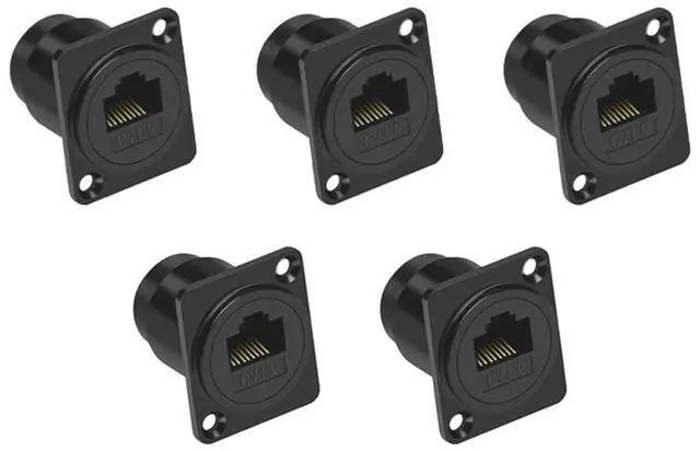 Main image of RJ45 Cat6 Panel Mount Connector Adapter RJ45 Female To Female Through Module With Thread Networking Ethernet Extension Gigabit Ethernet Panel Mount Connector