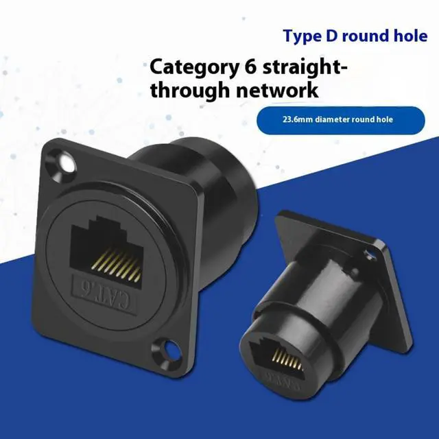 Alt view image 3 of 7 - RJ45 Cat6 Panel Mount Connector Adapter RJ45 Female To Female Through Module With Thread Networking Ethernet Extension Gigabit Ethernet Panel Mount Connector