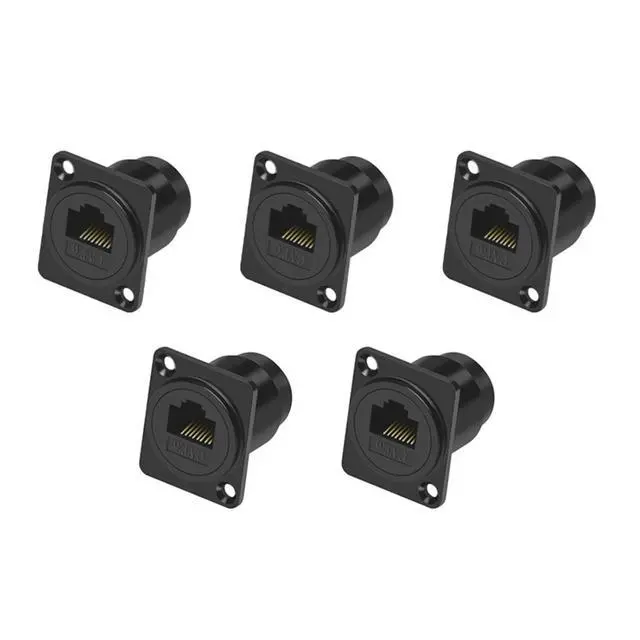 Alt view image 5 of 7 - RJ45 Cat6 Panel Mount Connector Adapter RJ45 Female To Female Through Module With Thread Networking Ethernet Extension Gigabit Ethernet Panel Mount Connector