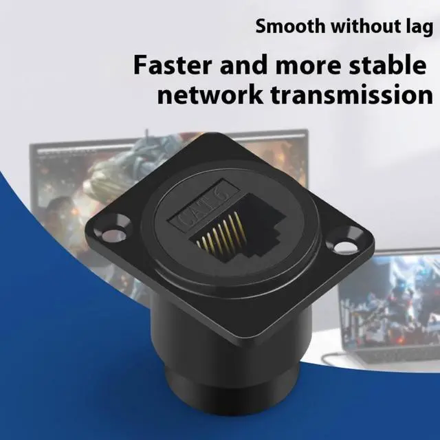 Alt view image 4 of 7 - RJ45 Cat6 Panel Mount Connector Adapter RJ45 Female To Female Through Module With Thread Networking Ethernet Extension Gigabit Ethernet Panel Mount Connector