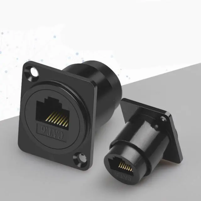 Alt view image 6 of 7 - RJ45 Cat6 Panel Mount Connector Adapter RJ45 Female To Female Through Module With Thread Networking Ethernet Extension Gigabit Ethernet Panel Mount Connector