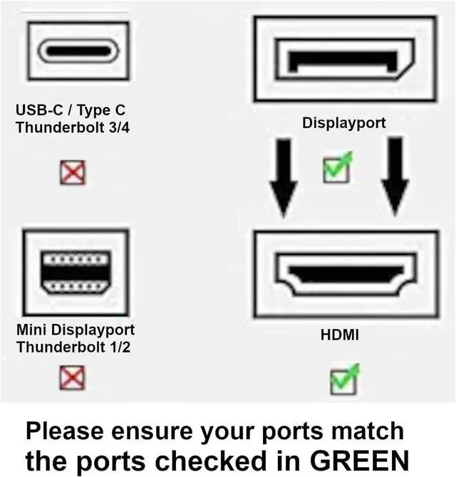 Alt view image 2 of 6 - Kyper USKyper-594K (10 Pack) 4K DisplayPort to HDMI Cable, 24K Gold Plated, Uni-Directional Passive Adapter, Compatible with HP, NVIDIA, Dell, PC, Laptop, Monitor, HDTV, Projector