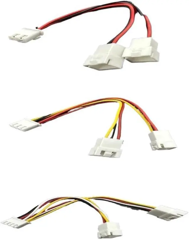 Alt view image 3 of 5 - KUNSR 2/3/4/5/6Pin 1 to 2 Way CPU PWM Fan Connector Cable Lead Y Splitter Split Two Fan Line(3P,26AWG_10CM_5PCS)