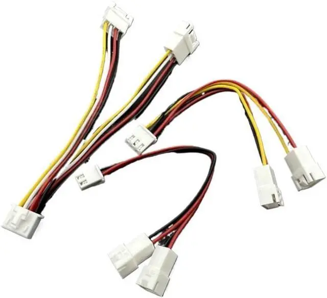 Alt view image 2 of 5 - KUNSR 2/3/4/5/6Pin 1 to 2 Way CPU PWM Fan Connector Cable Lead Y Splitter Split Two Fan Line(3P,26AWG_10CM_5PCS)