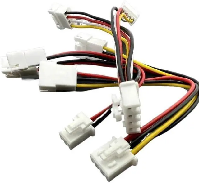 Alt view image 4 of 5 - KUNSR 2/3/4/5/6Pin 1 to 2 Way CPU PWM Fan Connector Cable Lead Y Splitter Split Two Fan Line(3P,26AWG_10CM_5PCS)