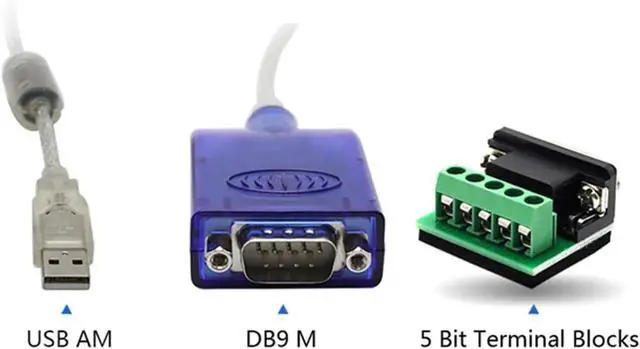 Alt view image 3 of 4 - 4.9Ft USB to RS232 RS485 RS422 Converter USB-A RS-232 RS-485 RS-422 Cable Serial DB9 Connector Full Half Duplex UT-8890