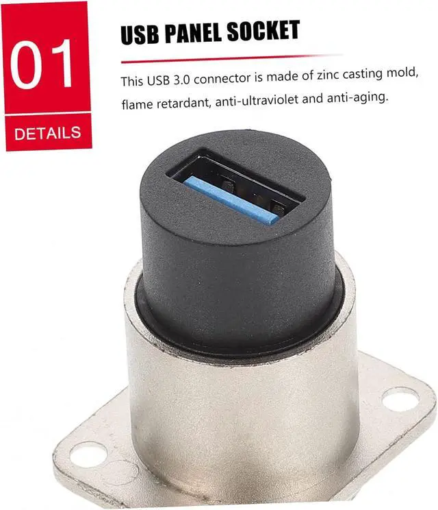 Alt view image 2 of 7 - 10pcs USB Panel Mount Connector Pass Through Coupler Industrial Grade Adapter