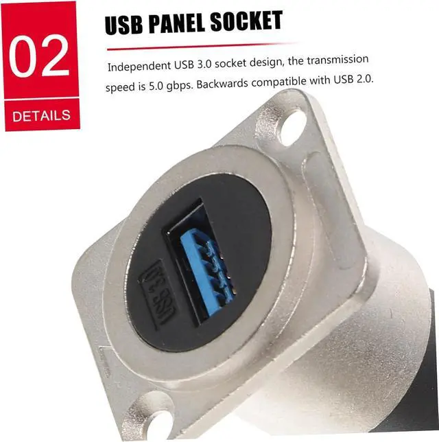 Alt view image 4 of 7 - 10pcs USB Panel Mount Connector Pass Through Coupler Industrial Grade Adapter