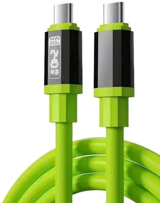 Main image of All Type C to USB A C High Power Cord 240W with Power Screen(Green 1PCS 1.5M)
