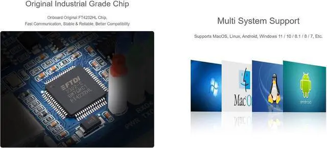 Alt view image 3 of 6 - TUOPUONE Industrial Isolated USB to 4-Ch RS232 Converter, USB to Serial Adapter, Original FT4232HL Chip, Mac/Linux/Android/Windows Multi-OS Compatible, RS232 Female Port (USB to 4CH RS232 (F))
