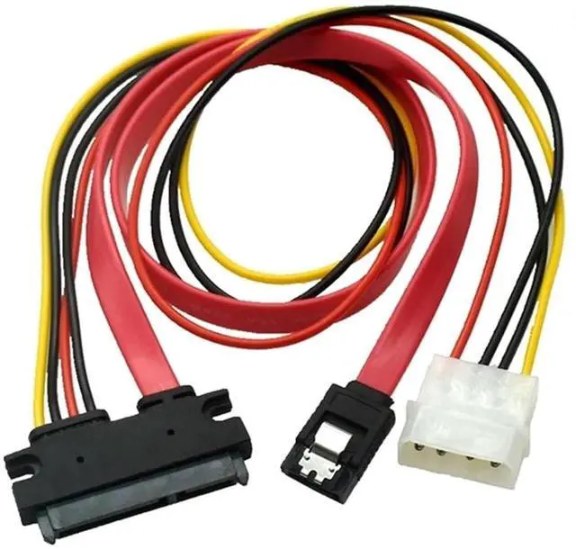 Alt view image 4 of 4 - Cable SATA 22pin 7+15pin Female to SATA 7Pin Female with IDE 4Pin Power Computer Cable Cord 50cm for 2.5 3.5 HDD(0.3M)
