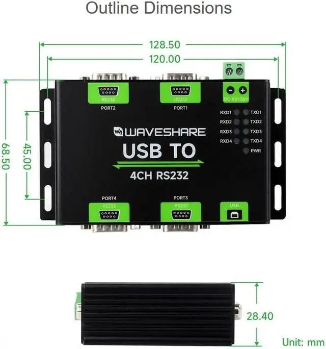 Alt view image 7 of 7 - Industrial Isolated USB to 4-Ch RS232 Converter USB to Serial Adapter with Original FT4232HL Chip High-Speed&Stable Communication, Compatible with Mac/Linux/Android/Windows (RS232 Male Port)