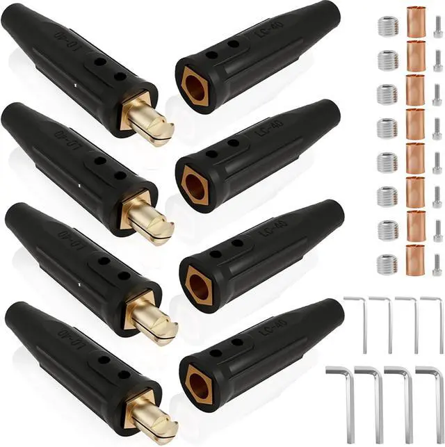 Main image of 4 Set LC-40 Welding Lead Connectors Cam Design Quick Connector Welding Cable Connector Tools and Accessories 350 Amp Max Rating 1/0 and 2/0 50-70mm²Welding Quick Connectors Cable Welding Accessories