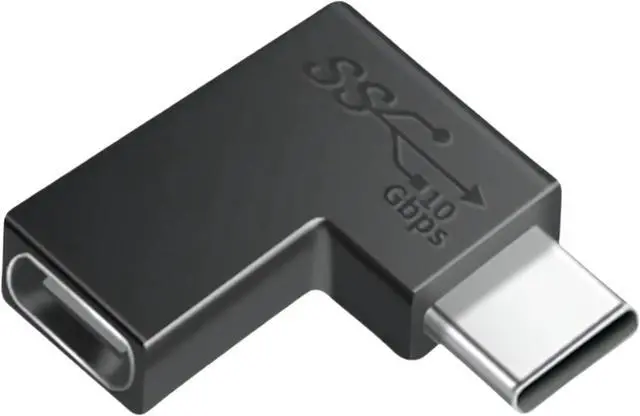 Main image of CNCTWO USB Type C (Female/Male) USB 3.2 Transfer Rate 10 GBps, 30 V Capacity, 5A Power, 90° Right Angle Adapter, C2UCL