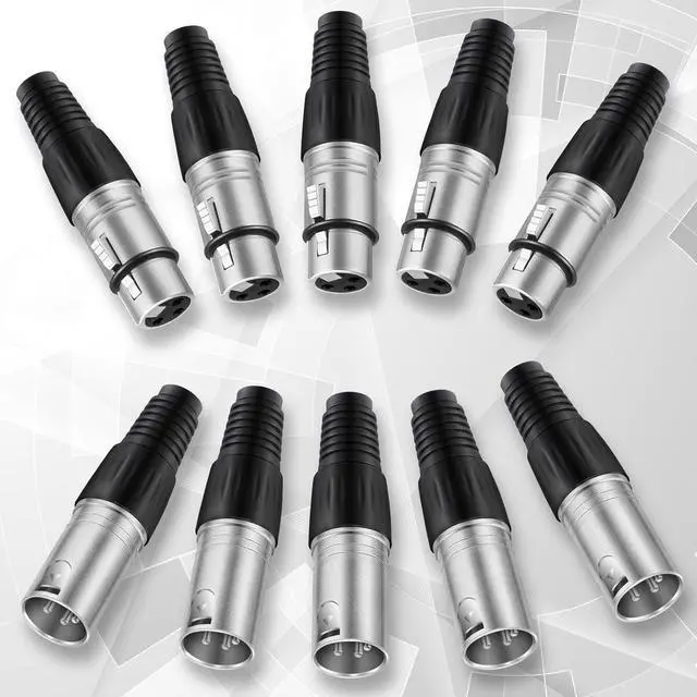 Alt view image 4 of 6 - Zhengmy 60 Pcs 3 Pin XLR Solder Type Connector Cable Connector Microphone Audio Socket Accessories Made of Zinc Alloy for Microphone