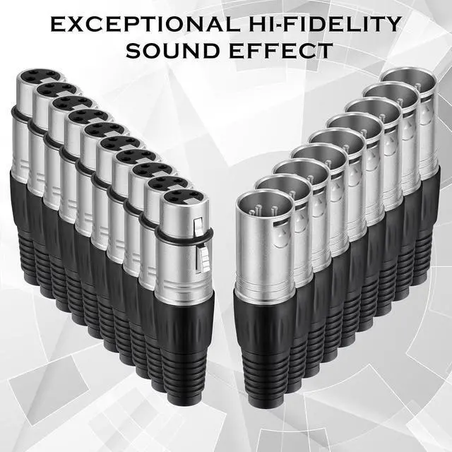 Alt view image 5 of 6 - Zhengmy 60 Pcs 3 Pin XLR Solder Type Connector Cable Connector Microphone Audio Socket Accessories Made of Zinc Alloy for Microphone