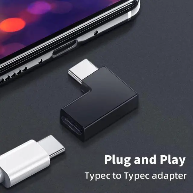 Alt view image 5 of 7 - CNCTWO USB Type C (Female/Male) USB 3.2 Transfer Rate 10 GBps, 30 V Capacity, 5A Power, 90° Right Angle Adapter, C2UCL