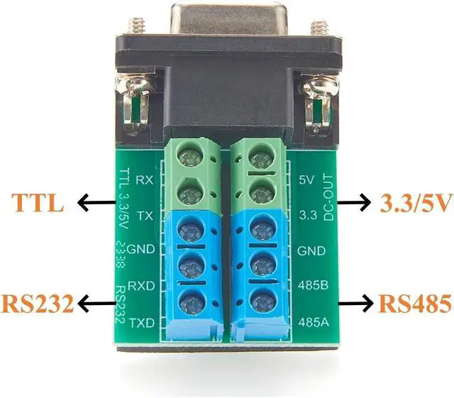 Alt view image 4 of 7 - Industrial 3 In 1 USB 2.0 to DB9 RS232 RS485 TTL 3.3V 5V Serial Converter Cable with FTDI FT231XS Chip D-Sub 9Pin to Terminal Block Adapter COM Port for Windows, Linux, Android, MacOS(1M/3.28FT)