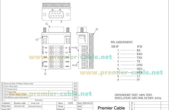 Alt view image 7 of 7 - Industrial 3 In 1 USB 2.0 to DB9 RS232 RS485 TTL 3.3V 5V Serial Converter Cable with FTDI FT231XS Chip D-Sub 9Pin to Terminal Block Adapter COM Port for Windows, Linux, Android, MacOS(1M/3.28FT)
