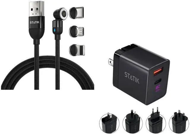 Main image of Statik 360 Charging Cable (3ft) & GaN Charger (45W)