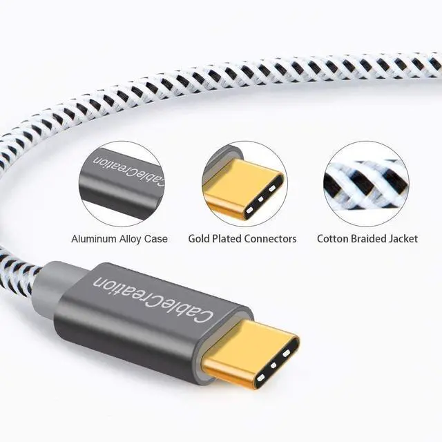 Alt view image 2 of 7 - Bundle-2 Items: USB Type C Fast Charging Cable 4 Ft + 68W 2 Port GaN PD & QC USB-C Power Adapter USB C Charger