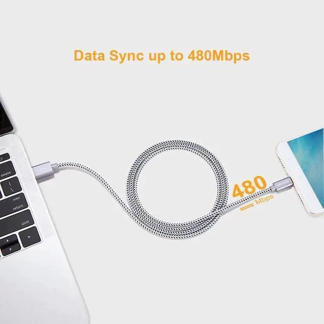 Alt view image 4 of 7 - Bundle-2 Items: USB Type C Fast Charging Cable 4 Ft + 68W 2 Port GaN PD & QC USB-C Power Adapter USB C Charger