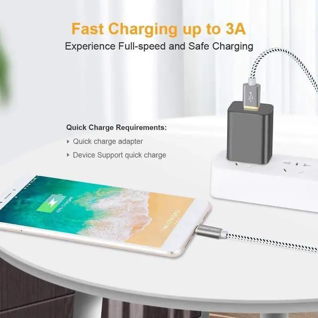 Alt view image 3 of 7 - Bundle-2 Items: USB Type C Fast Charging Cable 4 Ft + 68W 2 Port GaN PD & QC USB-C Power Adapter USB C Charger
