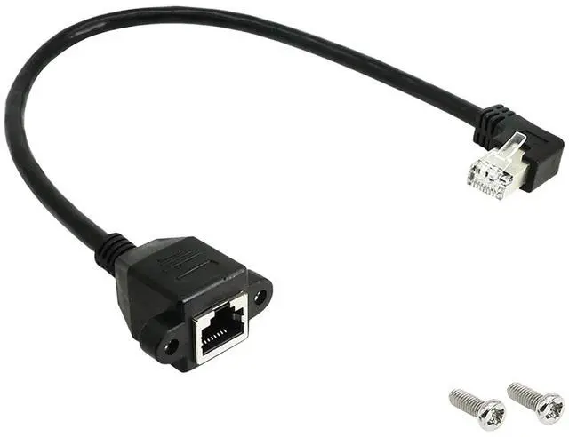Main image of Ethernet Network Extension Cable 3M 5M 1FT 30cm up Down Right Left Angled 90 Degree 8P8C FTP STP UTP Cat5 RJ45 with Screw LAN(0.6m,Left Angled)