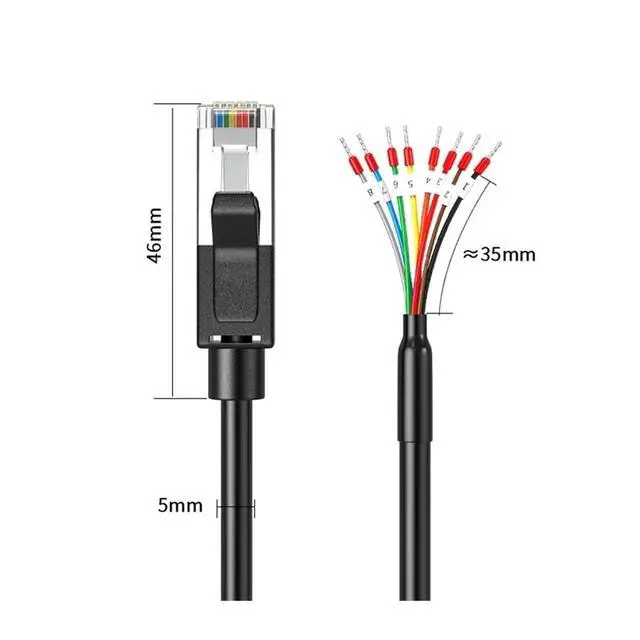 Alt view image 6 of 6 - RJ45 to RS485/232 Terminal Block Cable 8P8C Single Switch Network Port Debugging Line Serial Shielding Connection Wire(Female Line,0.5M)