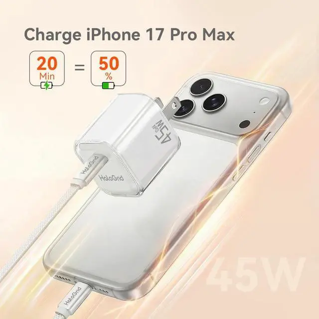 Alt view image 2 of 7 - USB C Charger, Stylish Fast Charging Cable and Block Type C for iPhone 17 16 15, Samsung, Tablet, Laptop, and More