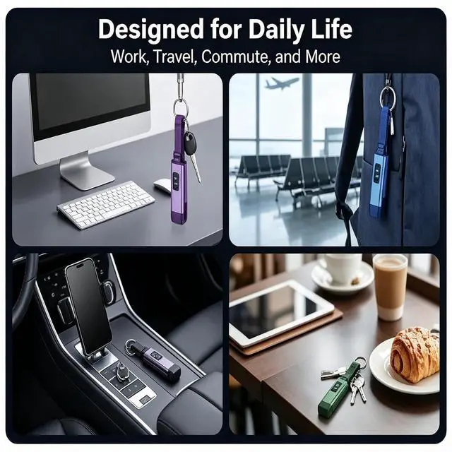 Alt view image 4 of 7 - 4-in-1 Digital Display Keychain Charging Cable, 4 in 1 Smart Display Keychain Cable, Portable USB Fast Charging Data Cord for Phone, Tablet, Laptop & Travel (Black 4)