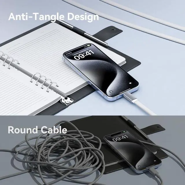 Alt view image 7 of 7 - USB C Charger, Stylish Fast Charging Cable and Block Type C for iPhone 17 16 15, Samsung, Tablet, Laptop, and More