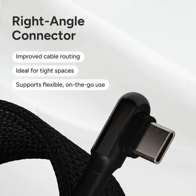 Alt view image 4 of 7 - The Handy USB-C Cable - Pro Magnetic Self-Coiling Right-Angle USB-C Charging Cable with High-Speed Power Delivery, Tangle-Free Fast Charging Cable Compatible with The Handy Devices, 3m