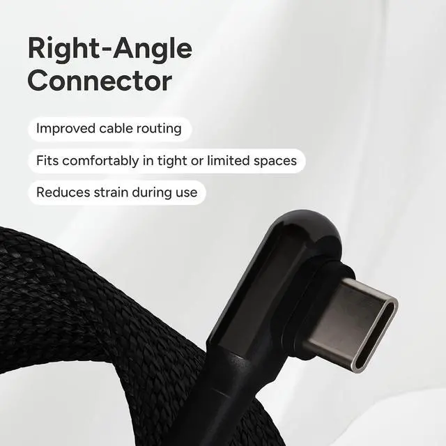 Alt view image 4 of 7 - The Handy USB-C Cable - Pro Magnetic Self-Coiling Right-Angle USB-C Charging Cable with High-Speed Power Delivery, Tangle-Free Fast Charging Cable Compatible with The Handy Devices, 1.5m