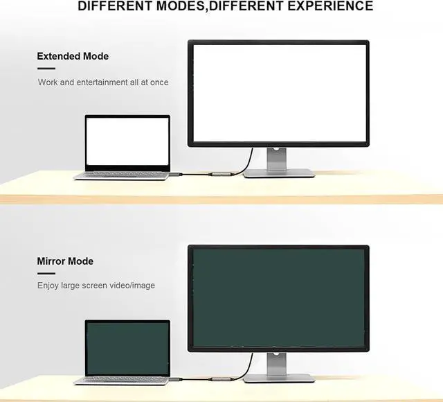 Alt view image 3 of 7 - HDMI to Mini DisplayPort Cable, Aluminum Alloy Shell 1080P 60Hz Unidirectional HD Adapter Cord, Male HDMI to Mini DP Female with USB Power