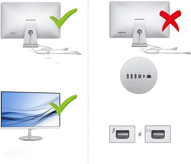 Alt view image 5 of 7 - HDMI to Mini DisplayPort Cable, Aluminum Alloy Shell 1080P 60Hz Unidirectional HD Adapter Cord, Male HDMI to Mini DP Female with USB Power