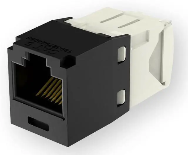 Alt view image 6 of 7 - CJ688TGBL Pack of 24 Mini-Com TX6 Plus Cat6 UTP RJ45 TG Toolless Jack Modules, Black, T568A/T568B, PoE+/PoE++ (802.3bt Type 3/4), UL 2043 Plenum Rated