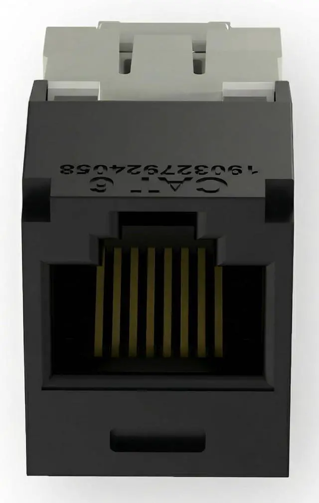 Alt view image 7 of 7 - CJ688TGBL Pack of 24 Mini-Com TX6 Plus Cat6 UTP RJ45 TG Toolless Jack Modules, Black, T568A/T568B, PoE+/PoE++ (802.3bt Type 3/4), UL 2043 Plenum Rated