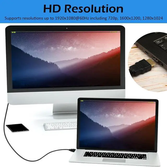Alt view image 5 of 7 - 10 Pack HDMI to VGA Cable 10 Feet Uni-Directional (Male to Male) Gold-Plated HDMI to VGA Adapter for Monitor Computer Laptop Desktop PC HDTV Projector