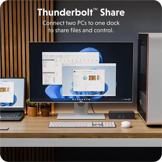 Alt view image 4 of 7 - HyperDrive Next Thunderbolt 5 Dock with SSD Enclosure 120Gbps Computer Docking Station with Triple 4K Display, Thunderbolt Share, M.2 PCIe Gen4 Slot, AI Module Support, USB-A, 2.5G Ethernet
